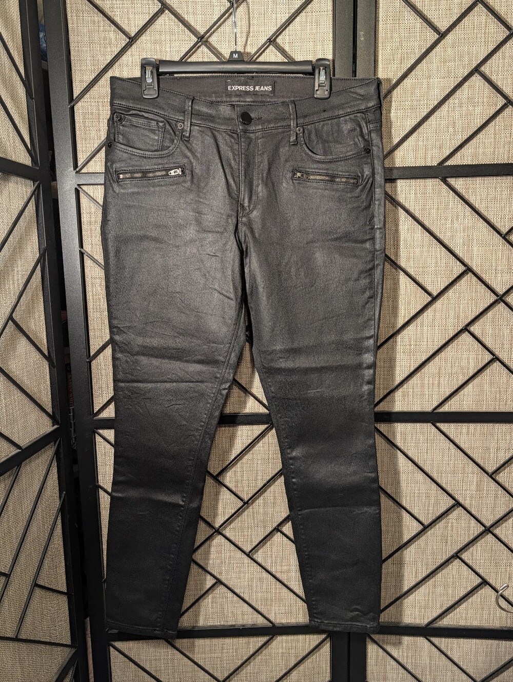 Like New Express Coated Mid-rise Ankle Leggings